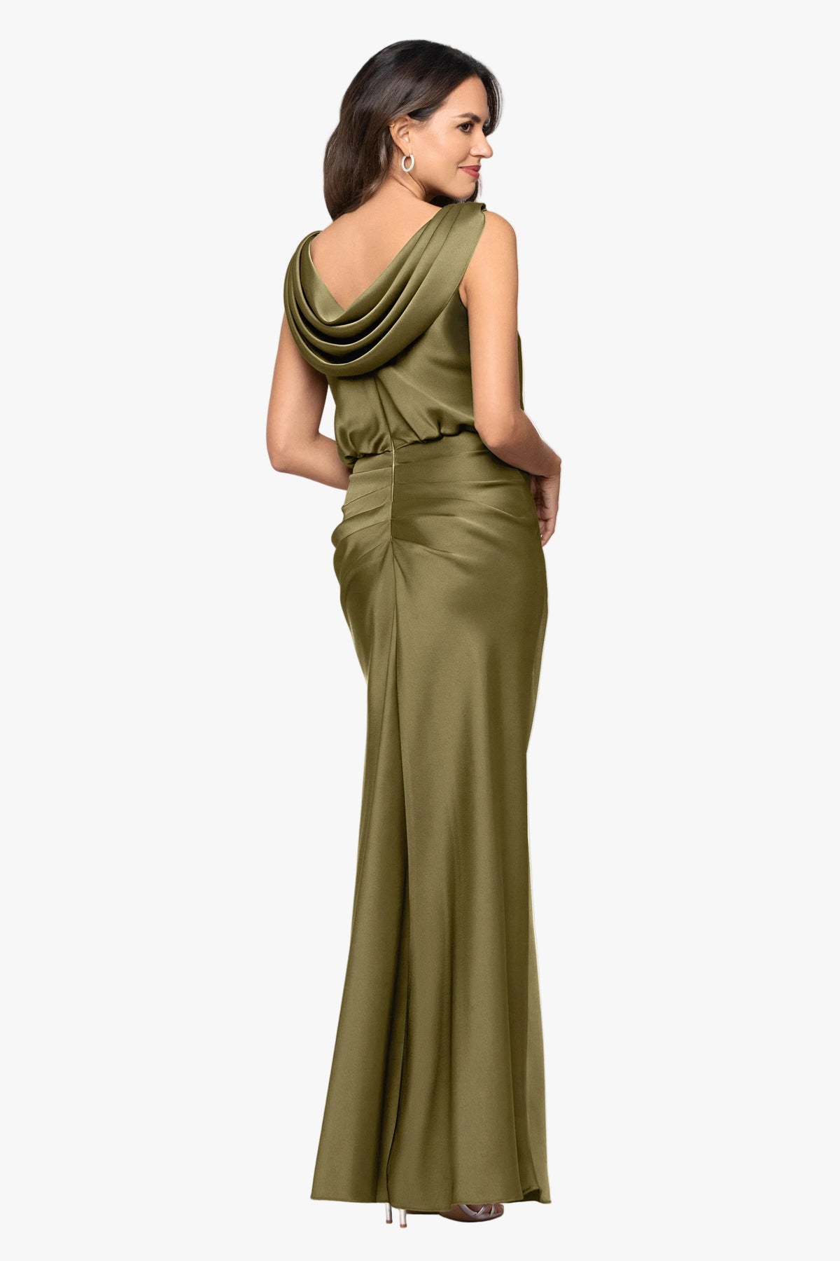 "Clove" Satin Drape Back Dress
