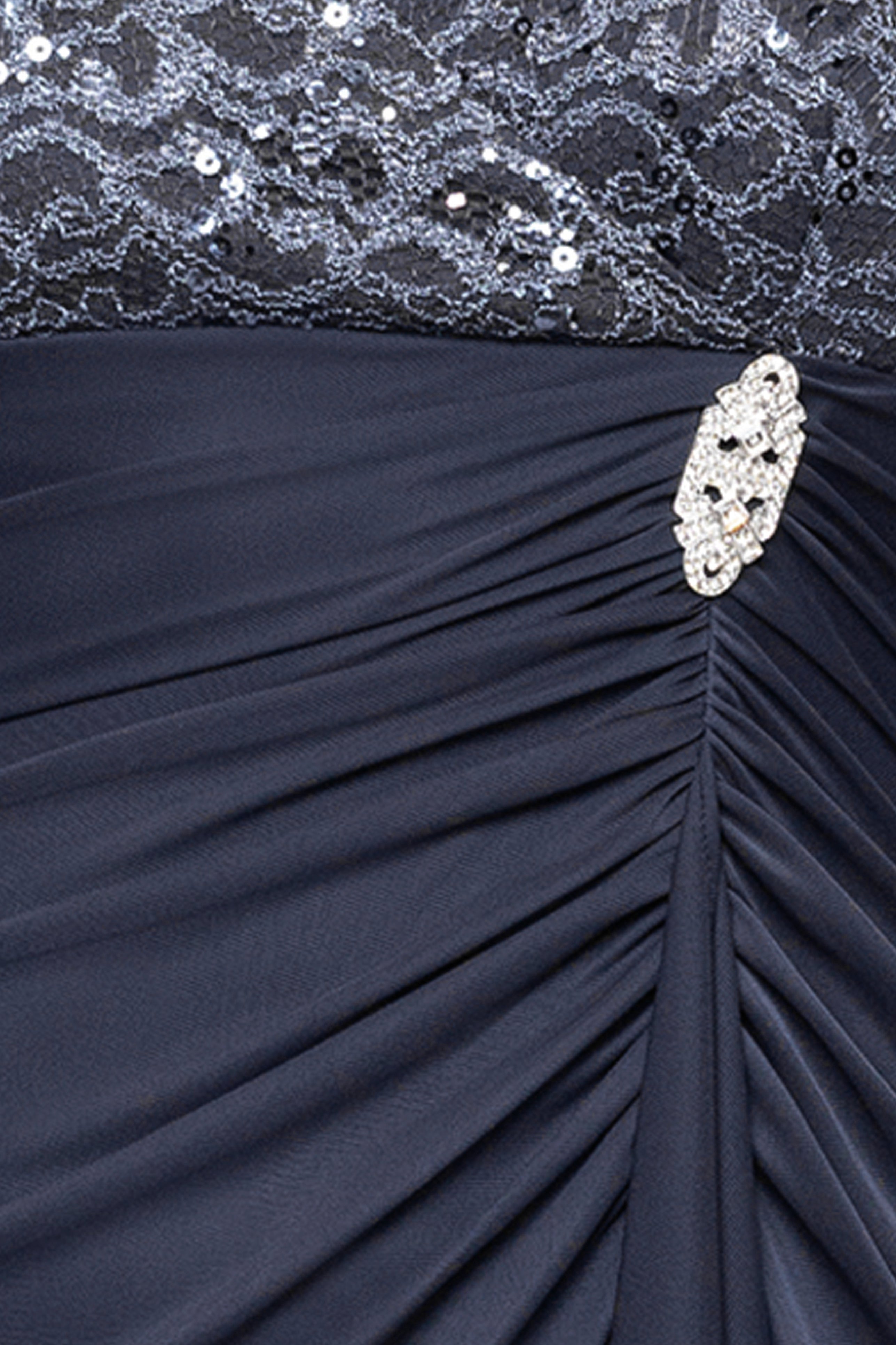 Plus "Kim" Sheer Matte Jersey Lace Cap Sleeve Dress