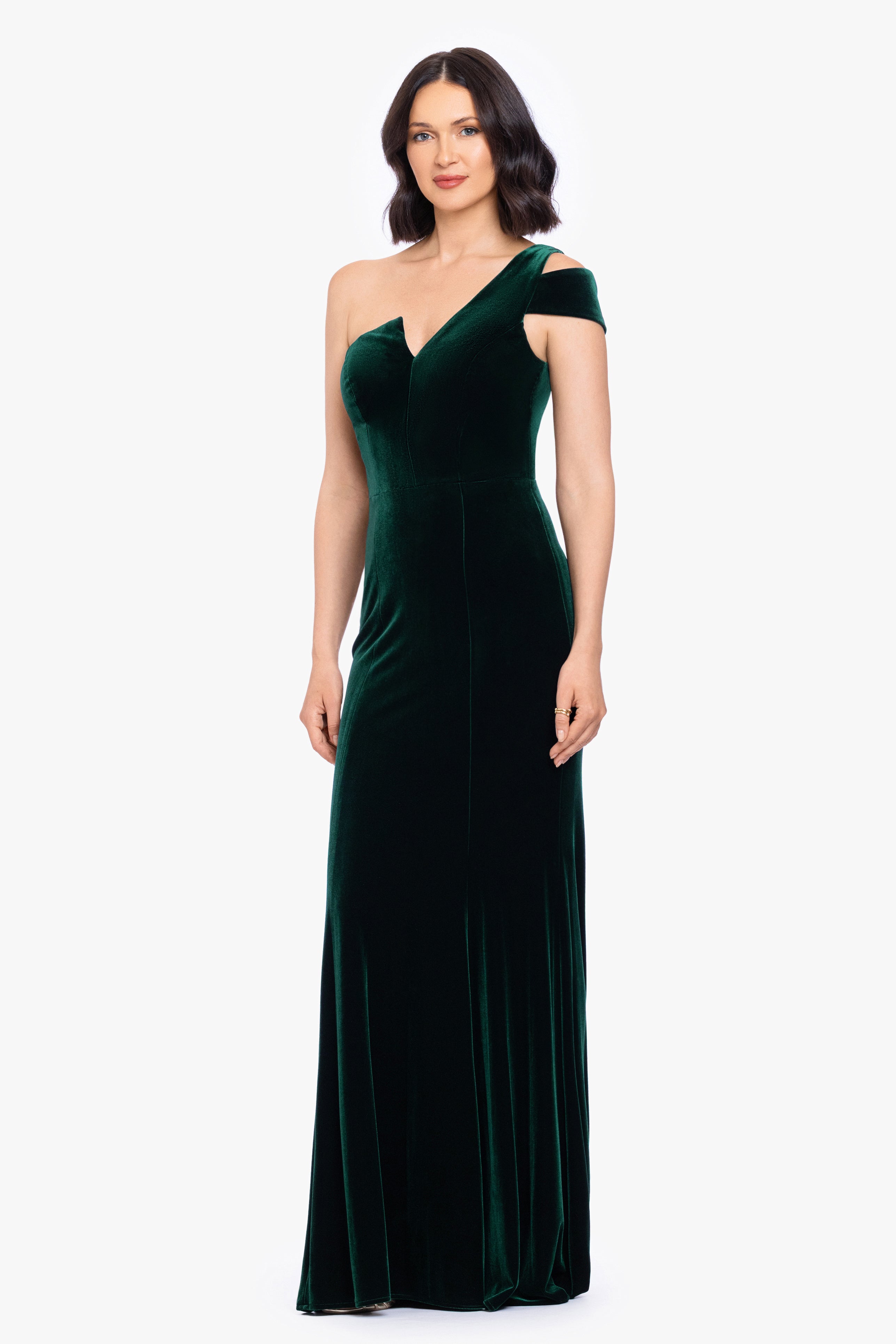 "Belinda" Velvet Cold Shoulder Dress