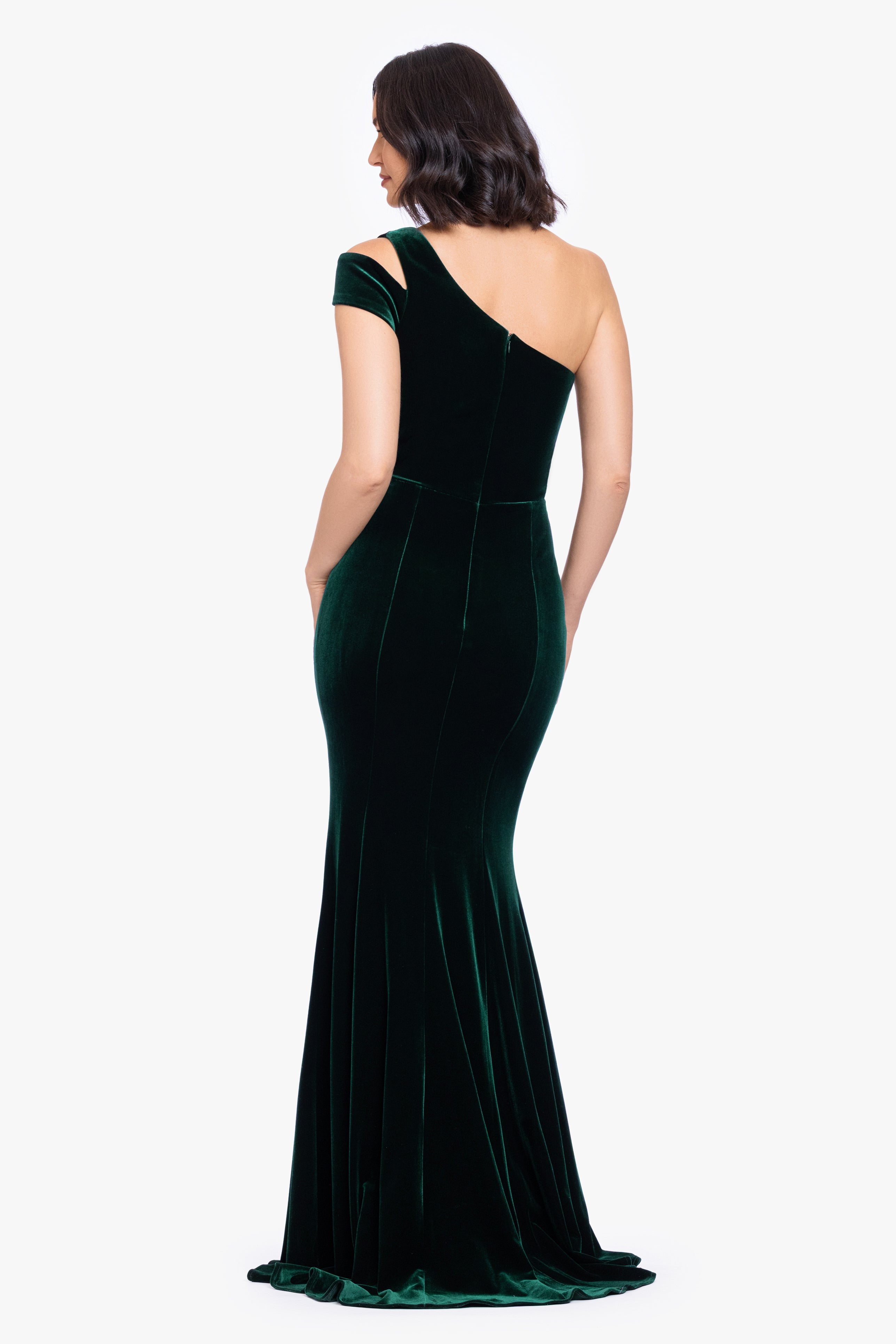 "Belinda" Velvet Cold Shoulder Dress