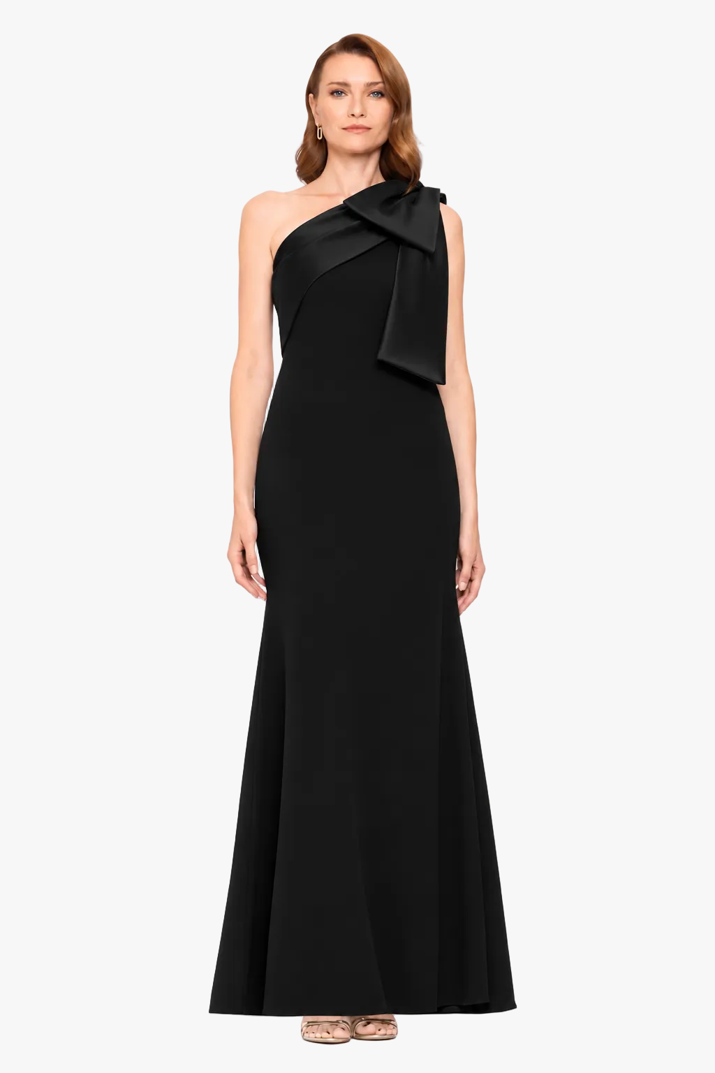 "Carmela" Scuba Crepe With Satin Bow Dress