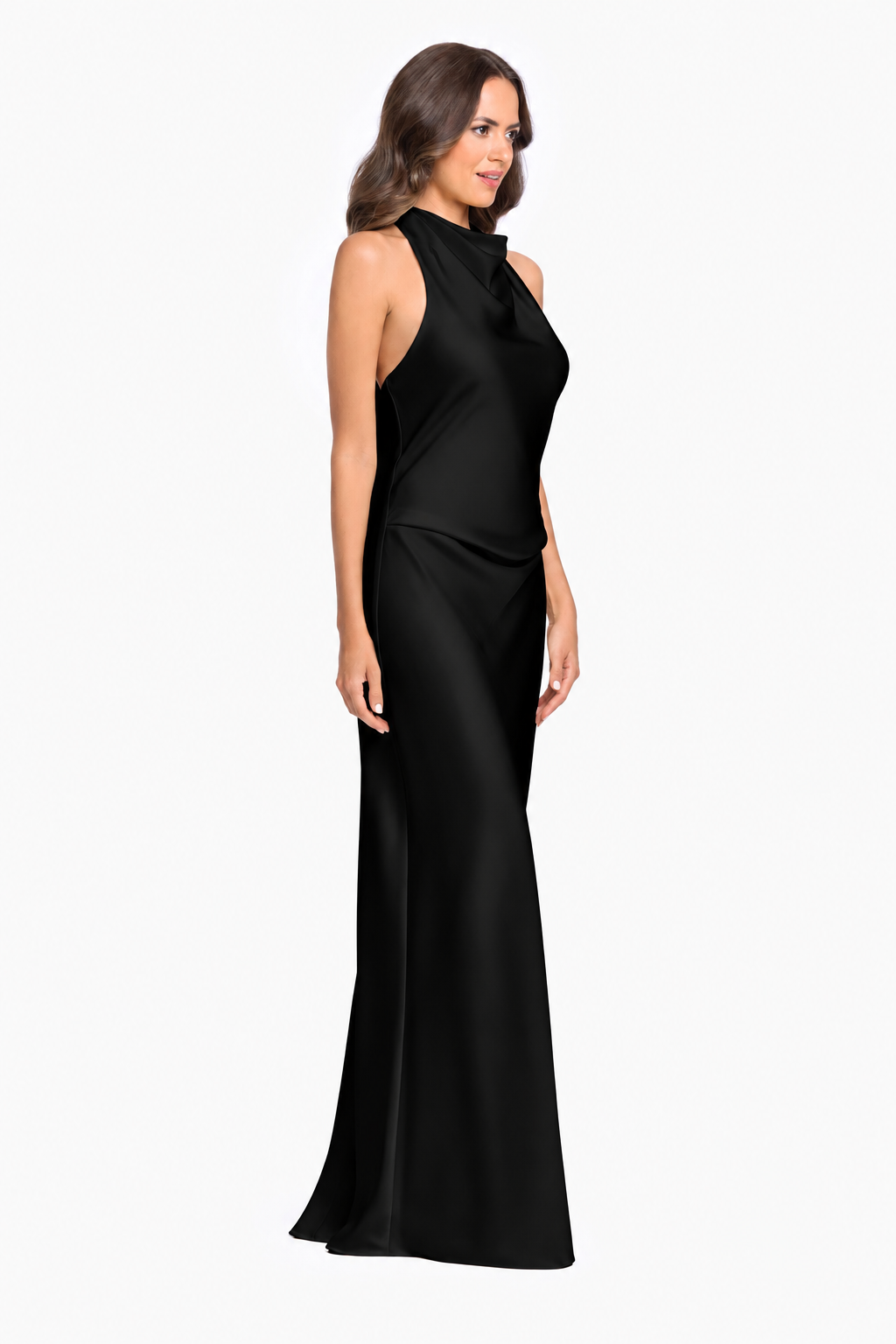 "Amina" Satin Halter Dress