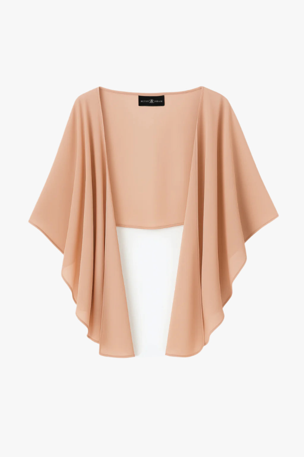 Blush “Bernadette” Chiffon Shawl Wrap, product-only front view