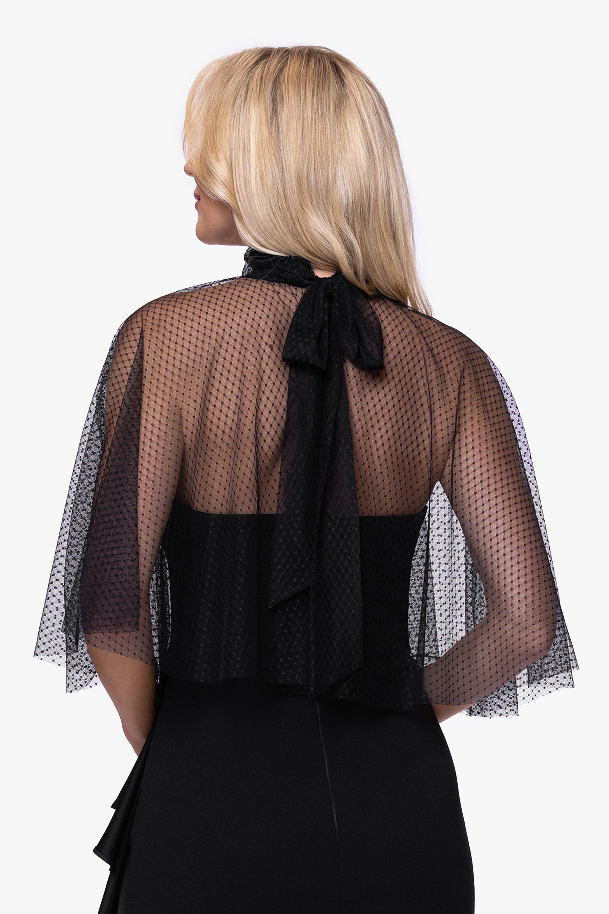 "Sonia" Mesh High Neck Tieback Capelet