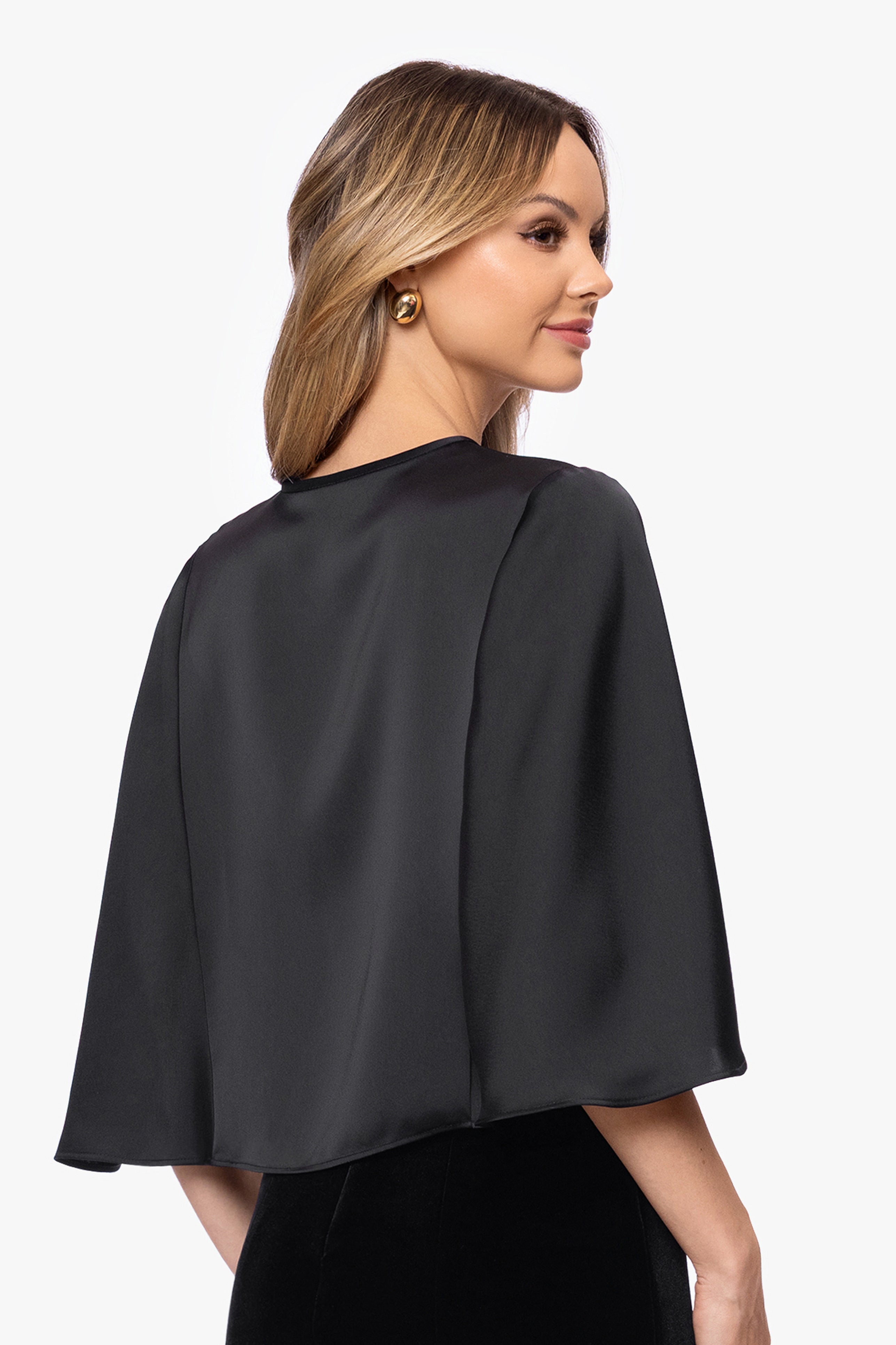 "Bella" Satin Cape Shawl Wrap