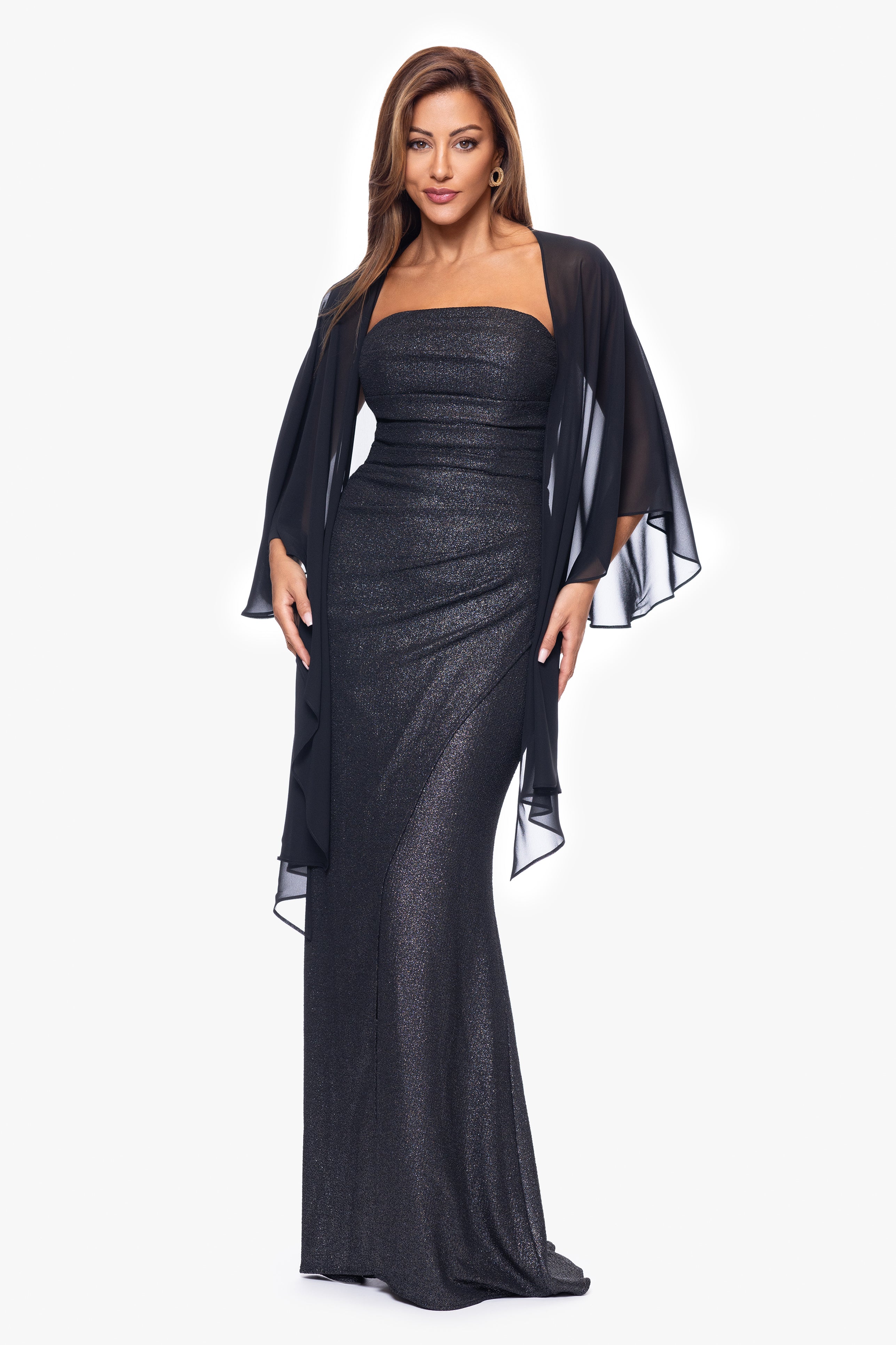 Bernadette Chiffon Shawl Wrap | Betsy & Adam Black / One Size Bernadette Chiffon Shawl Wrap | Betsy & Adam Black / One Size