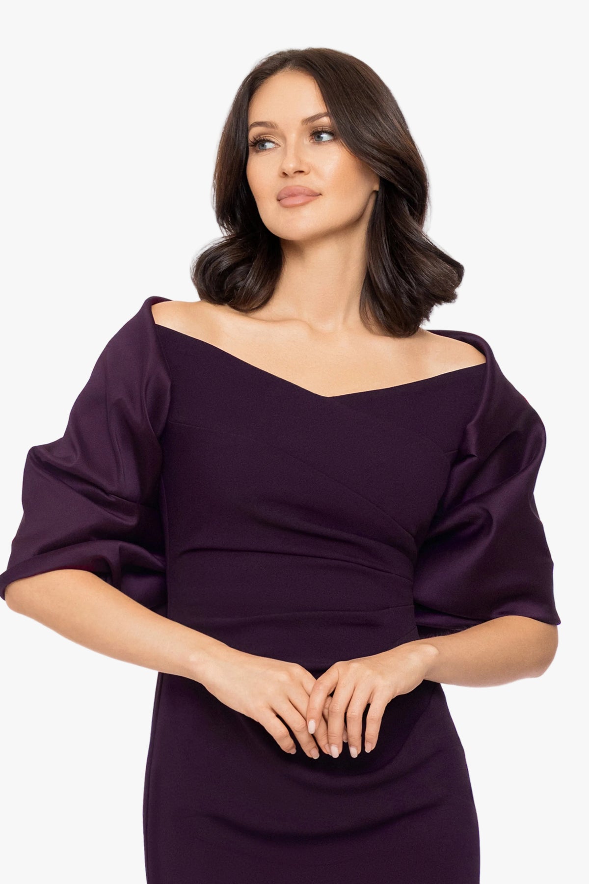 "Thalia" Stretch Mikado Shawl Wrap