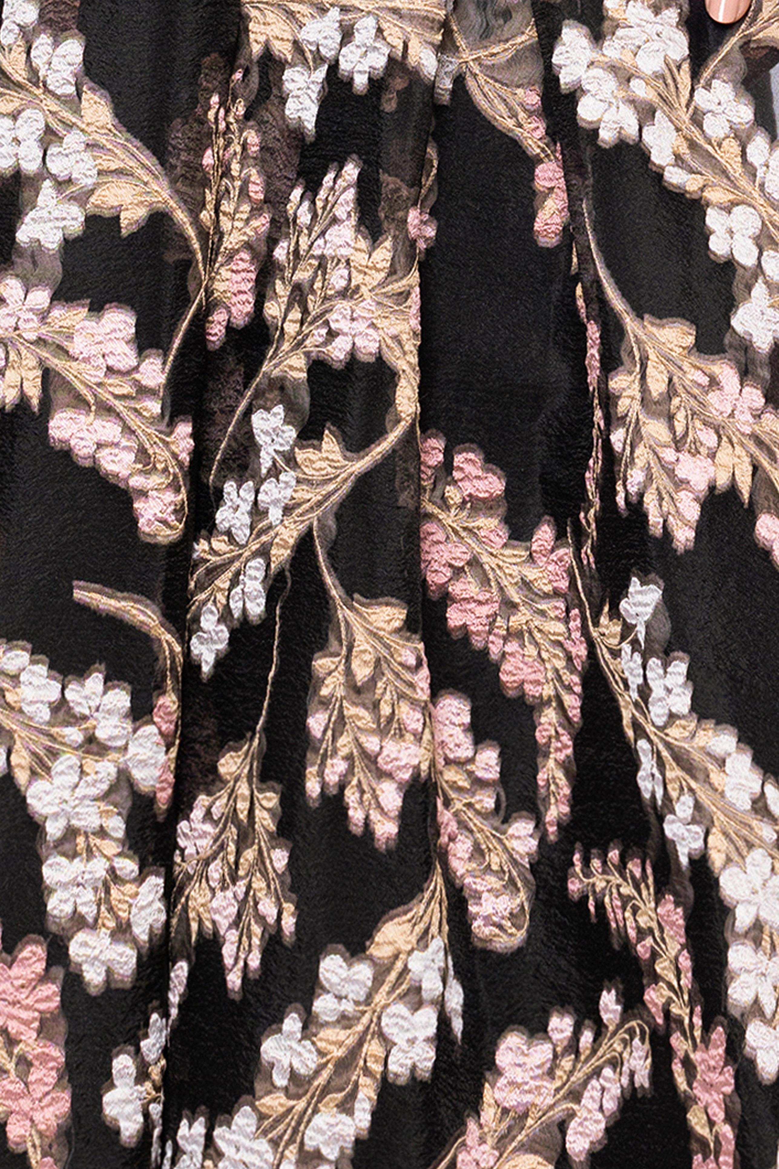 Betsy & Adam "Josanne" Organza Brocade One Shoulder Floor Length Dress