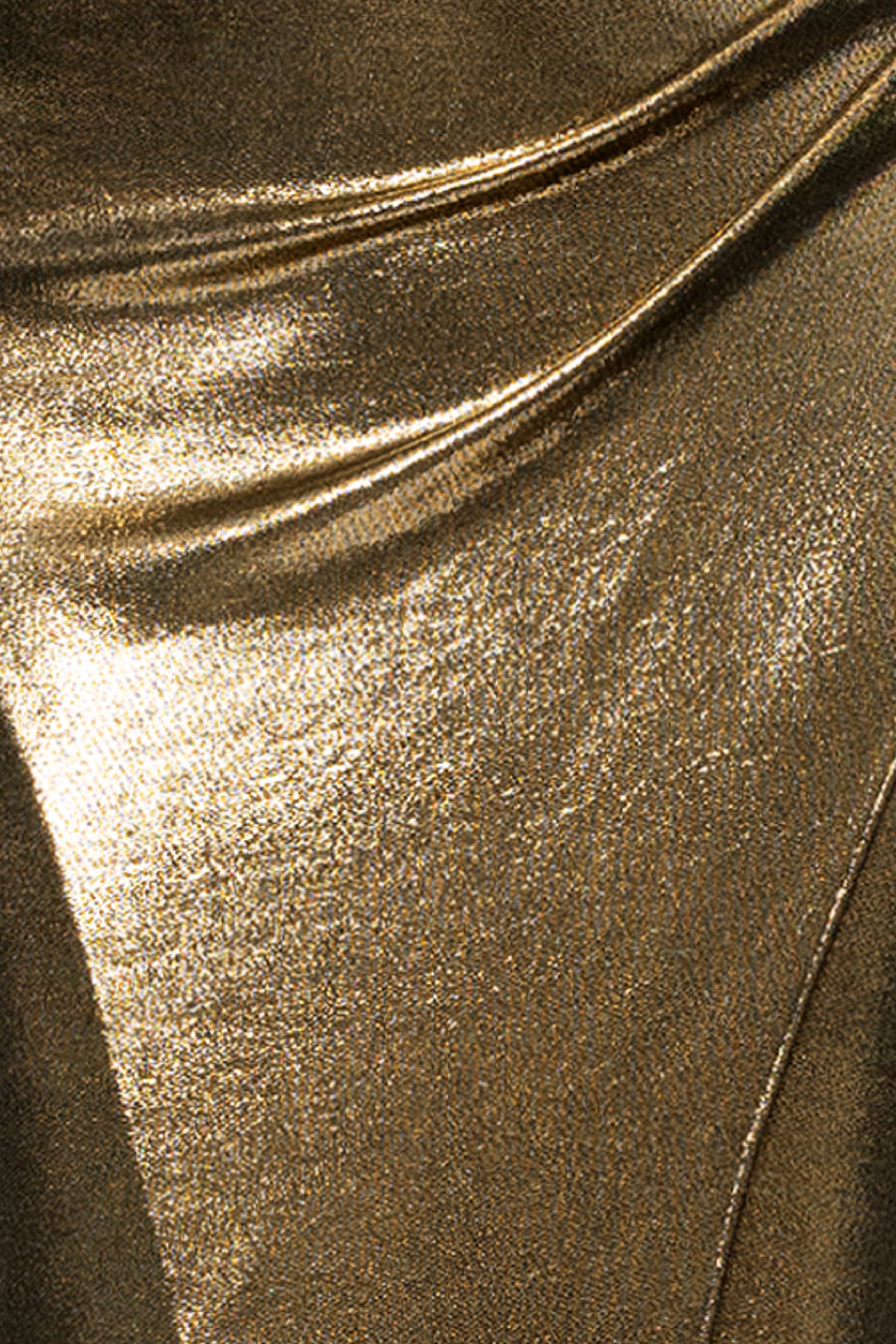 Betsy & Adam "Shayla" Metallic Jersey Corseted Floor Length Dress