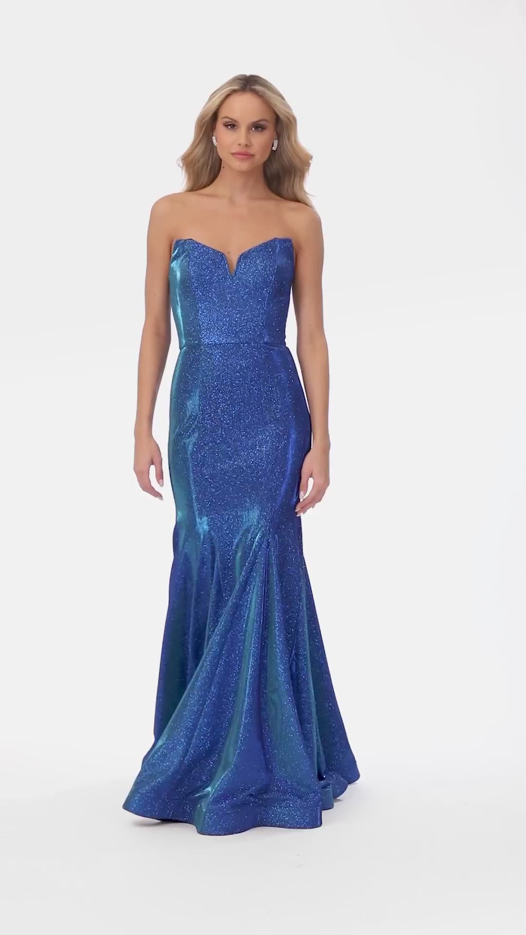 "Monroe" Long Metallic Glitter Mermaid Dress