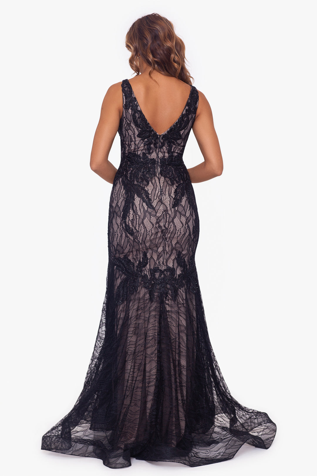 Buy Online Black/Nude Novelty Applique Dress for Women